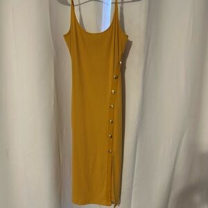 Guess midi Mustard Button-Down Dress